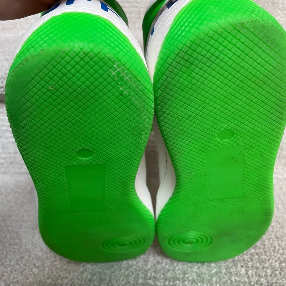 OFF PLAY High Top Sneakers White Green Leather Streetwear Women 10.5-11 Men 9